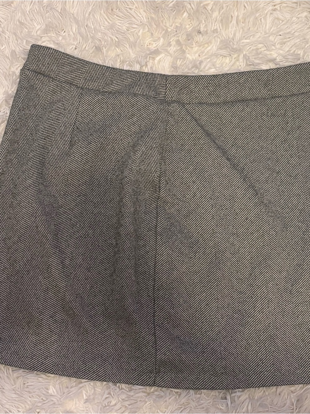 SHEIN Grey Herringbone Pleated Mini Skirt